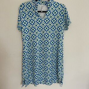 Lulu B blue and green geometric dress
